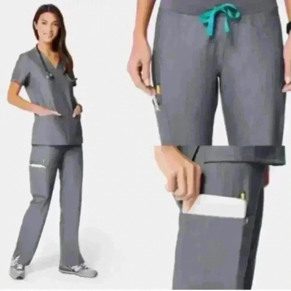Figs Technical Collection Women's Gray Kade Cargo Modern Medical  Pant XS Petite
